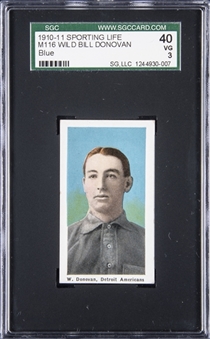 1910-11 M116 Sporting Life Wild Bill Donovan, Blue Background - SGC VG 3